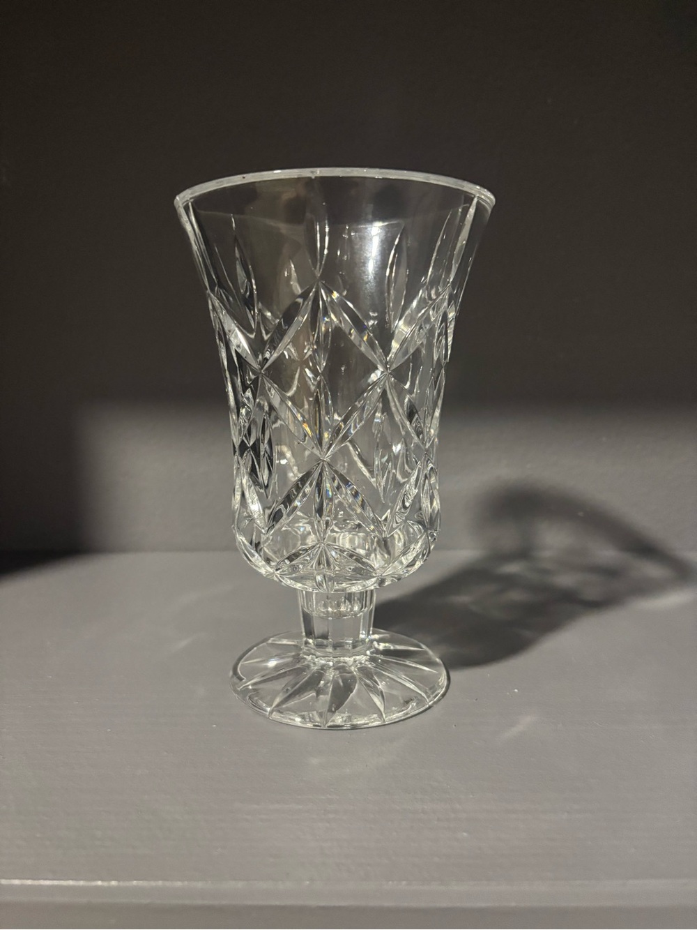 Crystal Cut Glass Footed Vase